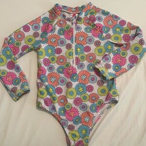 Girls Long-Sleeve Floral print Swimsuit - Betsey Johnson